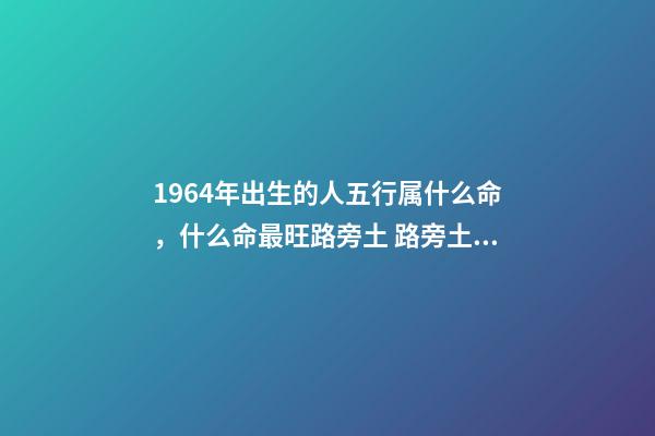 1964年出生的人五行属什么命，什么命最旺路旁土 路旁土命和什么命最配-第1张-观点-玄机派